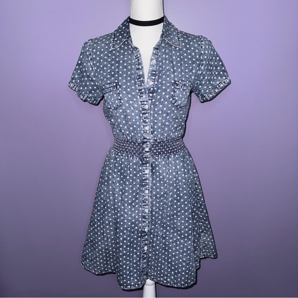 Mossimo Supply Co. Denim Polka Dot Dress - Picture 2 of 12
